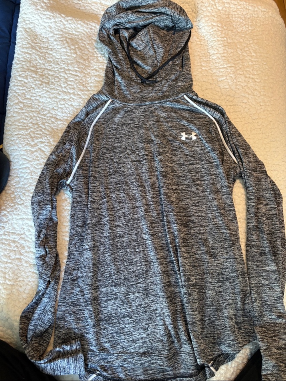 Under Armour Heather Gray Hooded Performance Pullover